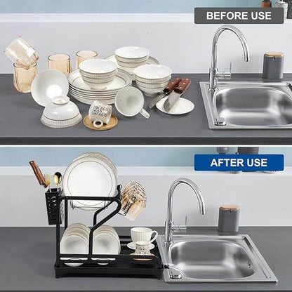 Dish Drying Rack for Kitchen Counter (2 tier) - DMC Wholesale