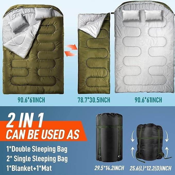 Double Sleeping Bag for Adults - DMC Wholesale