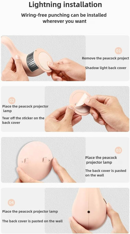 Peacock Projection Lamp