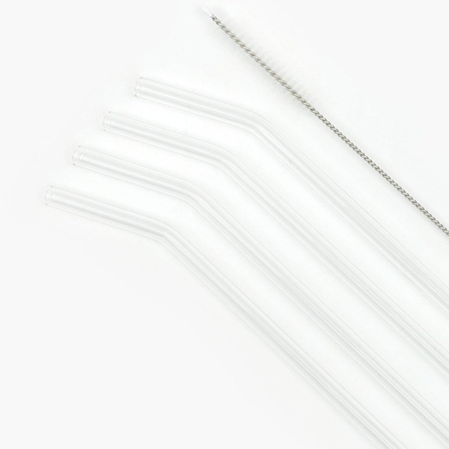 Clear Reusable Glass Straws (4 pcs) - DMC Wholesale