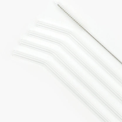 Clear Reusable Glass Straws (4 pcs) - DMC Wholesale