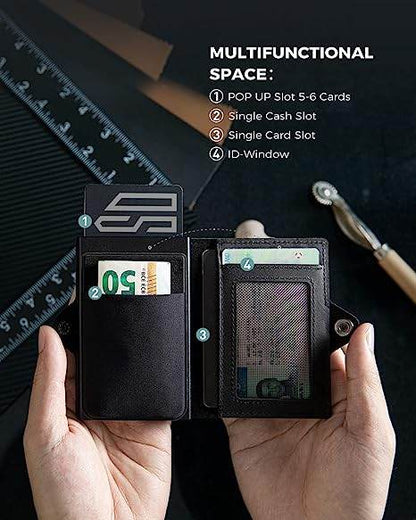 RFID Blocking Automatic Pop Up Card Wallet - DMC Wholesale