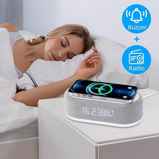 Multifunctional Wireless Charging Digital Clock - DMC Wholesale