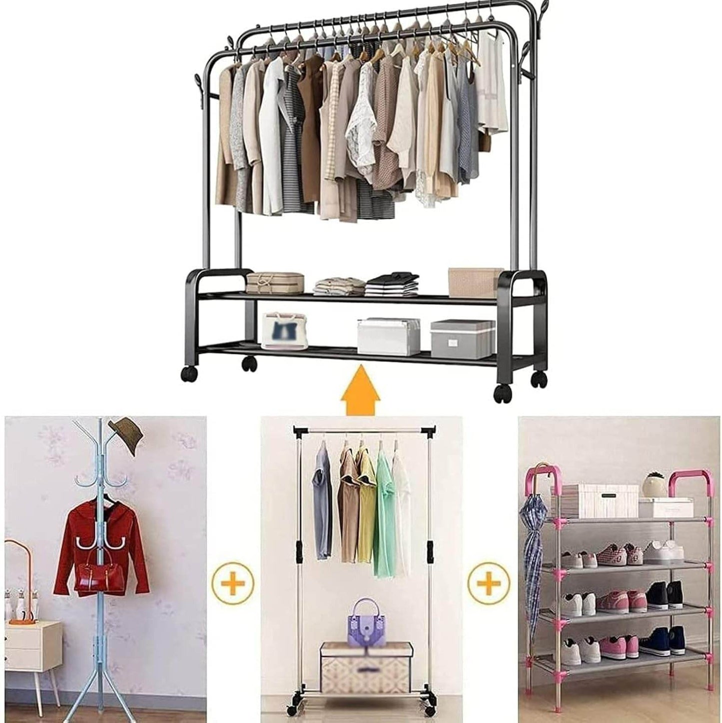 Clothing Garment Rack With Wheels - DMC Wholesale