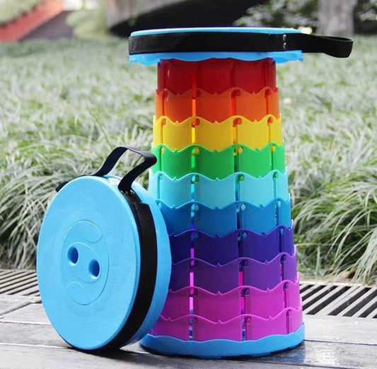 Rainbow Retractable Telescopic Portable Camping Seat - DMC Wholesale