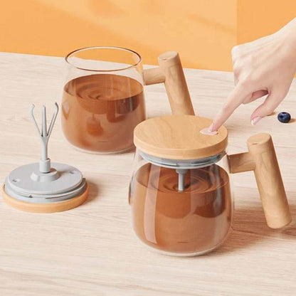 Portable Electric Stirring Glass Coffee Cup (400ml) - DMC Wholesale