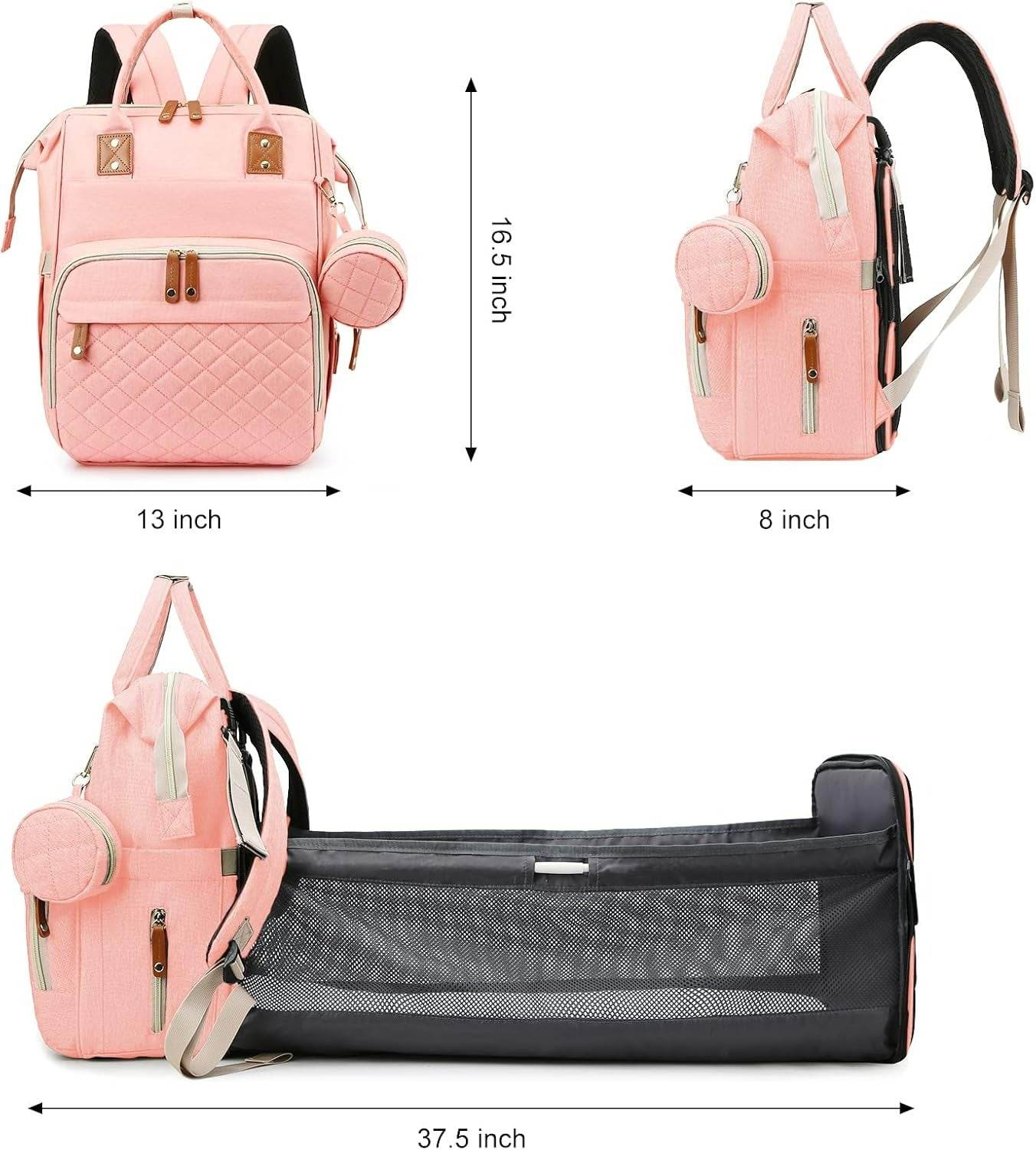 Multifunctional Bassinet Nappy Bag (Grey) - DMC Wholesale