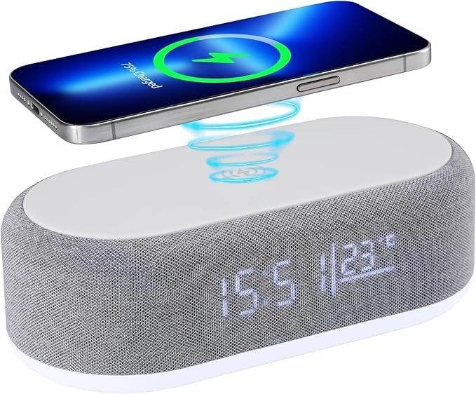 Multifunctional Wireless Charging Digital Clock - DMC Wholesale