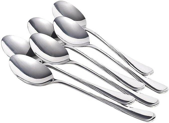 Stainless Steel Dessert Spoon Set (6 pcs) - DMC Wholesale