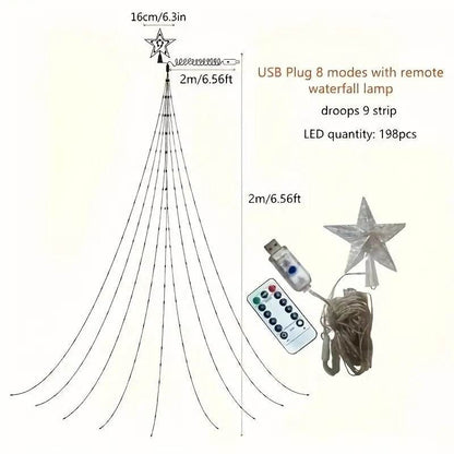 Five Point Star Waterfall Light (Yellow) - DMC Wholesale