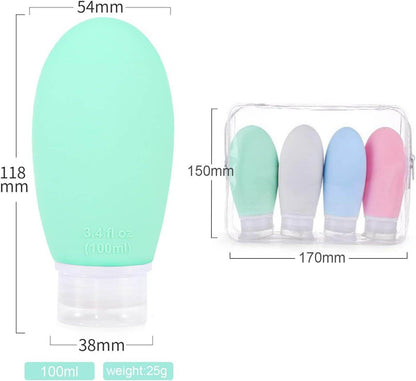 Silicone Travel Bottle Set (4 pcs)(90ml) - DMC Wholesale