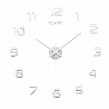 DIY Modern 3D Wall Clock (Silver)(60-70cm) - DMC Wholesale