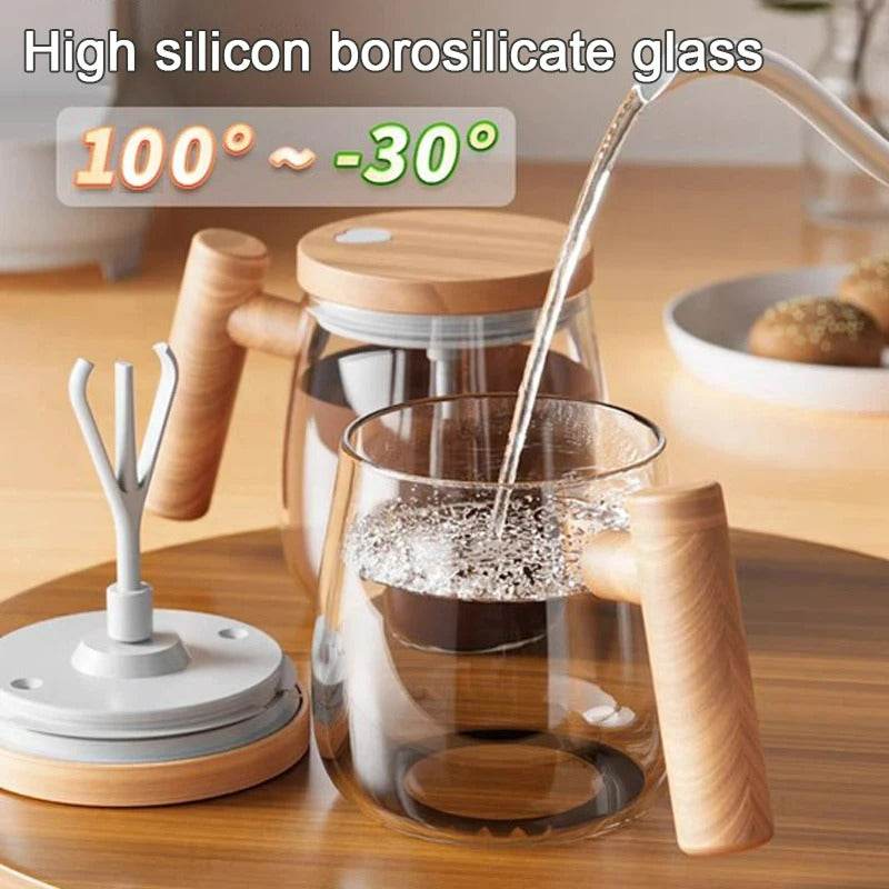 Portable Electric Stirring Glass Coffee Cup (400ml) - DMC Wholesale