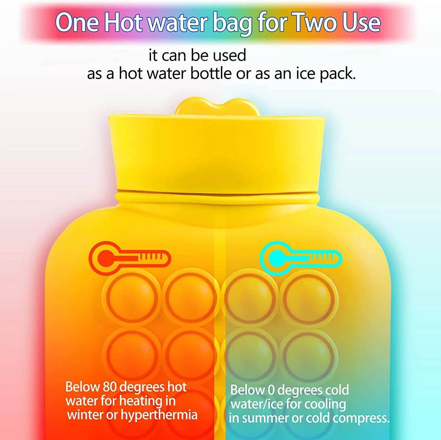 Hot And Cold Compress Water Bottle Pop-It Bag (500ml)(Yellow) - DMC Wholesale