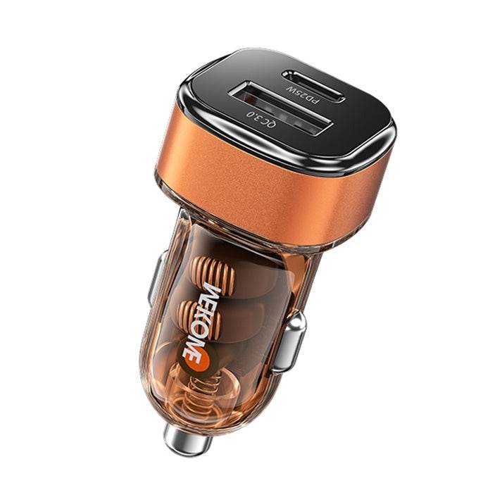 Transparent USB and C-Type Car Fast Charger - DMC Wholesale