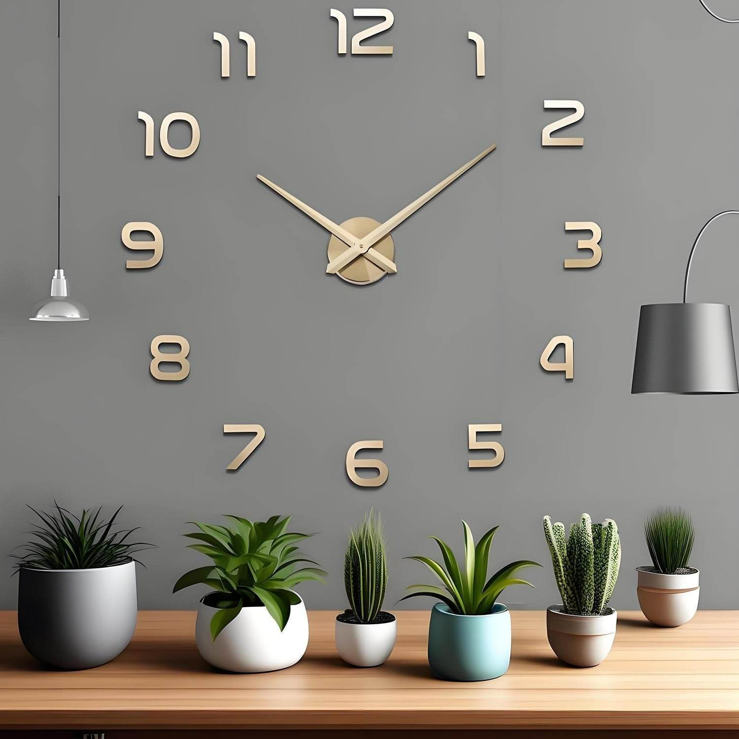 DIY Modern 3D Wall Clock (Gold)(60-70cm) - DMC Wholesale