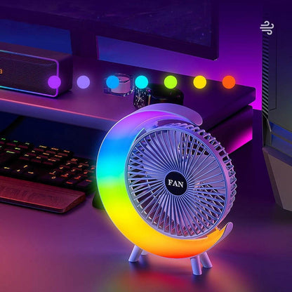 Colorful Running Lights Desktop Fan - DMC Wholesale