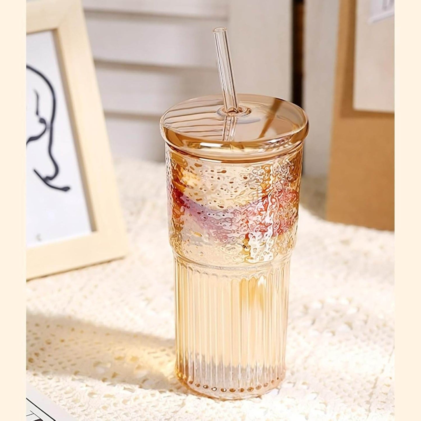 Sculptural Rippled Glass Tumbler(600ml)(Each) - DMC Wholesale
