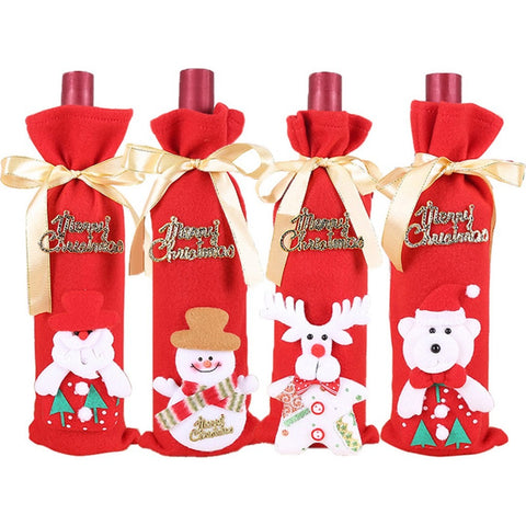 3D Christmas Wine Bottle Cover (12 pcs) - Alt View