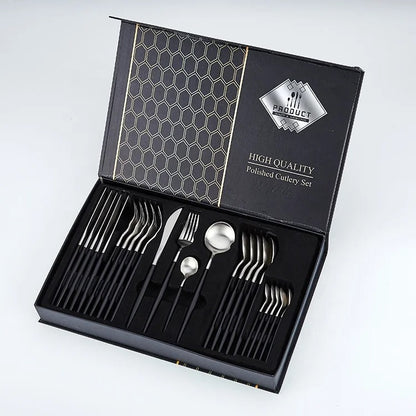Hight Quality Polished Cutlery Set (24 pcs)