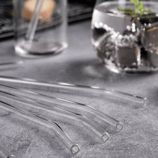 Clear Reusable Glass Straws (4 pcs) - DMC Wholesale
