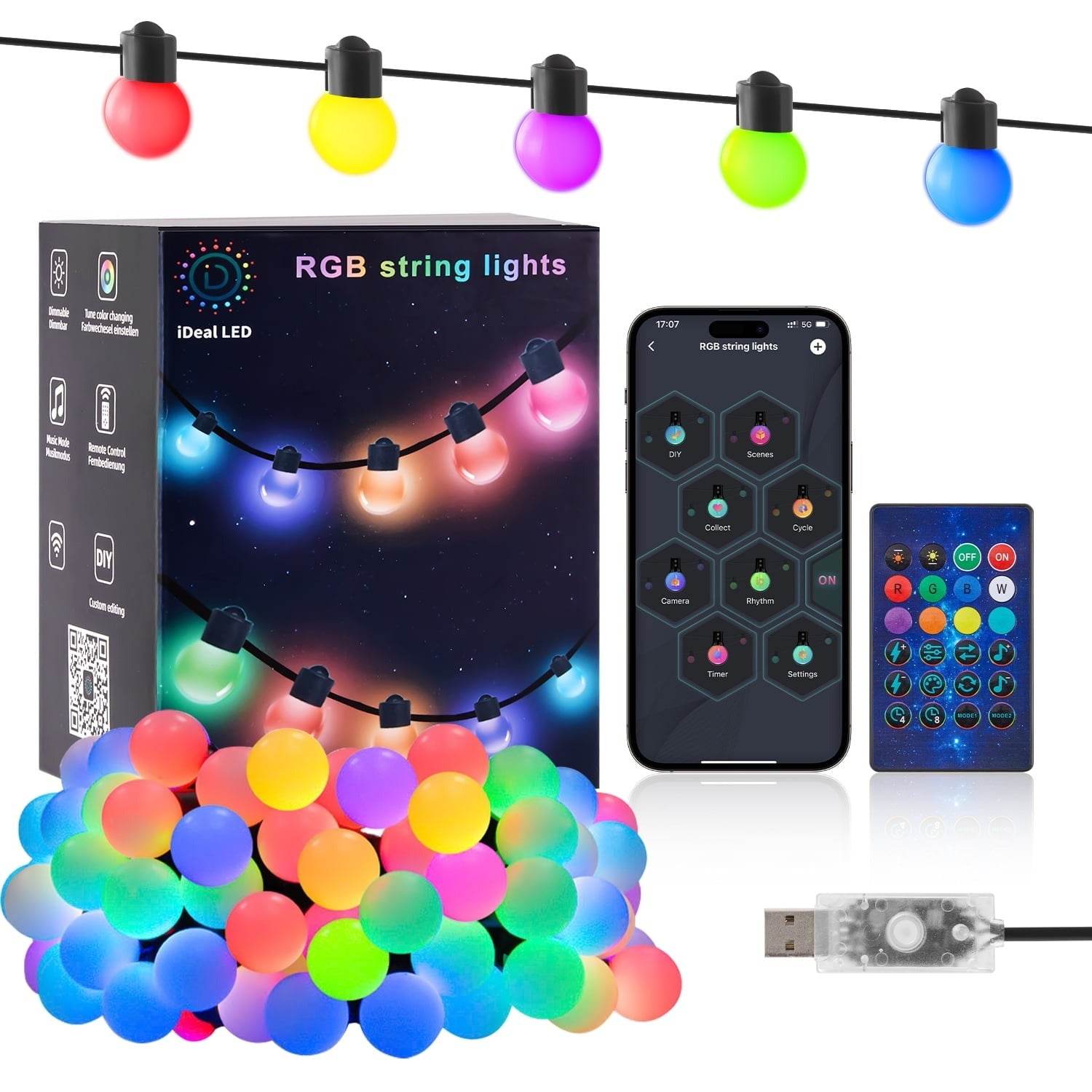 Smart RGB Outdoor String Lights (5m) - DMC Wholesale