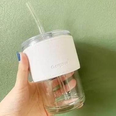 Protective Sleeve Glass Tumbler (White)(400ml)(Each) - DMC Wholesale