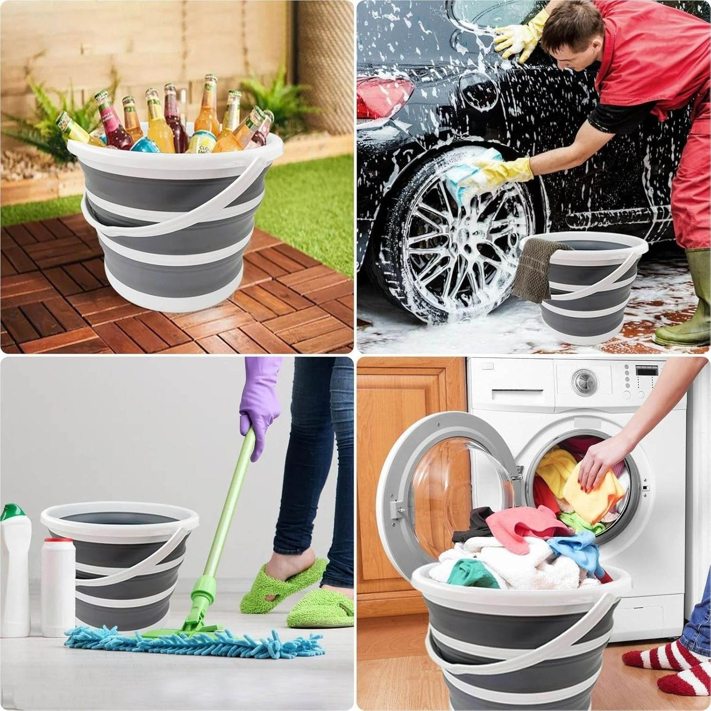 Collapsible Bucket With Handle (10L) - DMC Wholesale