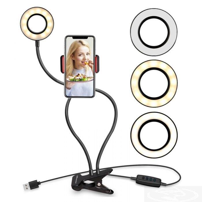 Live Stream Cellphone Stand With Light - DMC Wholesale