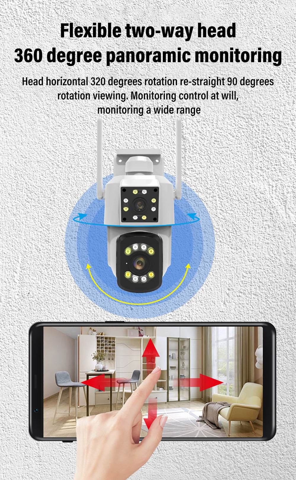 Outdoor Dual Lens Waterproof Wi-Fi Camera - DMC Wholesale