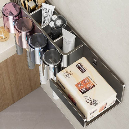 Tissue Box Wall-Mounted Bathroom Organiser (4 Compartment) - DMC Wholesale