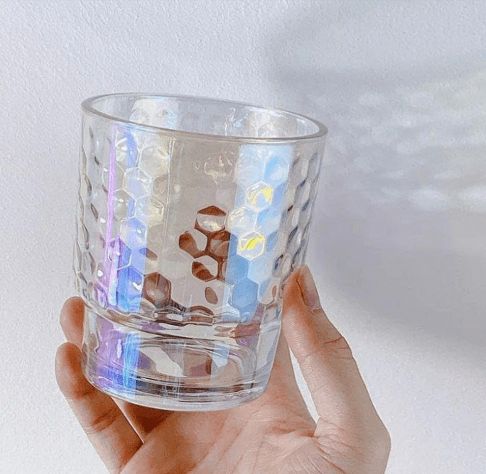 Rainbow Tumbler Glass With Lid And Straw (400ml)(Each) - DMC Wholesale