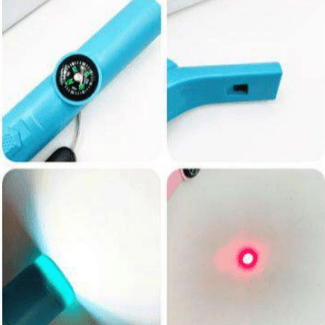 Emergency Whistle Flashlight With Compass And Laser - DMC Wholesale