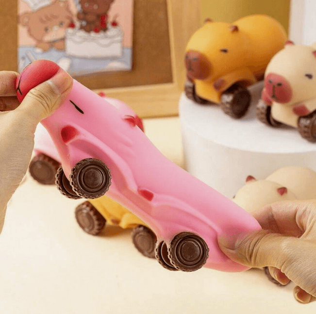 Stretchy Capybara Animal Wheeled Toy (Each) - DMC Wholesale