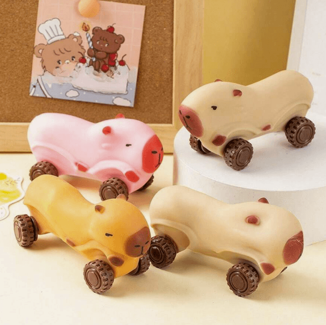 Stretchy Capybara Animal Wheeled Toy (Each) - DMC Wholesale