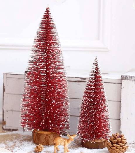 Mini Christmas Tree (Each)(20cm)(Red) - DMC Wholesale