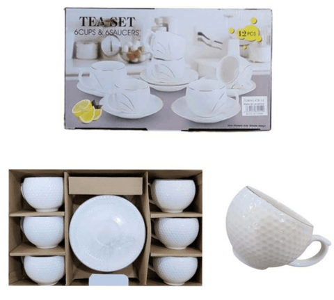 Porcelain Coffee or Tea Cups with Porcelain Saucers (12pcs)(150ml) - Alt View