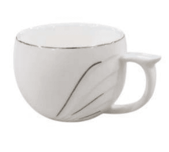 Porcelain Coffee or Tea Cups with Porcelain Saucers (12pcs)(150ml)(Design2) - DMC Wholesale