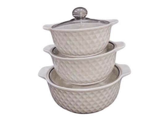 Porcelain Casserole Dish with Lid Set (Design2) - DMC Wholesale