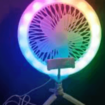 Broadcast Ring Light Fan With Tripod - Alt View