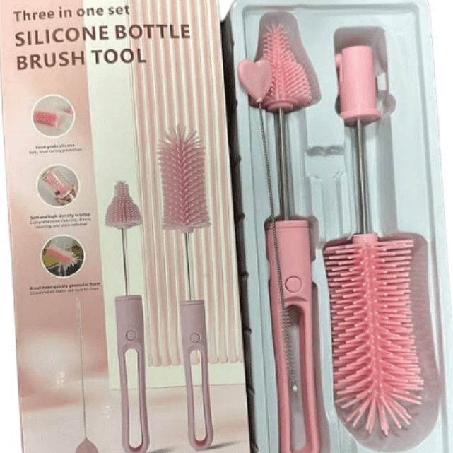 3in1 Silicone Bottle Brush Tool - DMC Wholesale