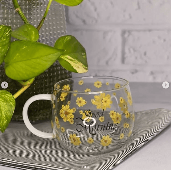 Single Wall Glass Mug (Yellow)(380ml) - DMC Wholesale