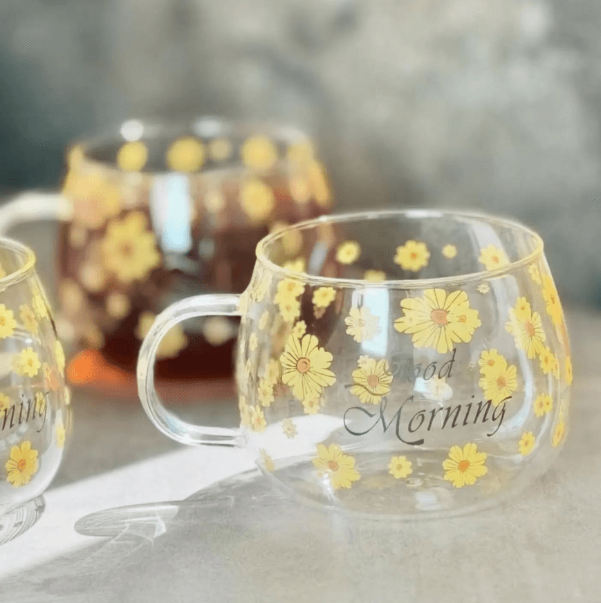 Single Wall Glass Mug (Yellow)(380ml) - DMC Wholesale