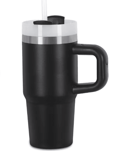 Mini Stainless Steel Flask with Handle and Straw (600ml) - DMC Wholesale