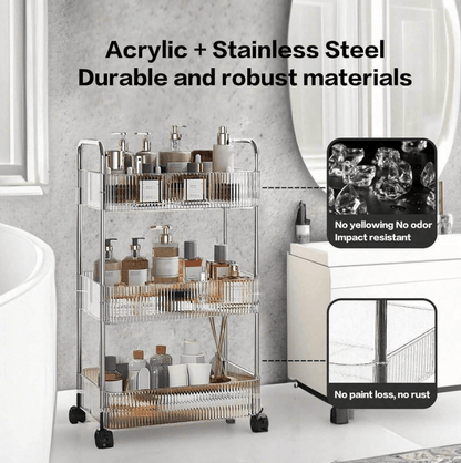 Multifunctional Home Storage Acrylic Trolley (3 Tier) - DMC Wholesale