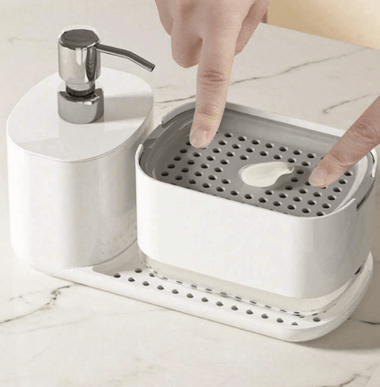Kitchen Soap Dispenser Set with Tray and Sponge Holder - DMC Wholesale