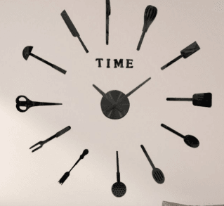 DIY Modern Kitchen 3D Wall Clock (Black)(60-70cm) - Alt View
