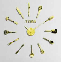 DIY Modern Kitchen 3D Wall Clock (Gold)(60-70cm) - Alt View