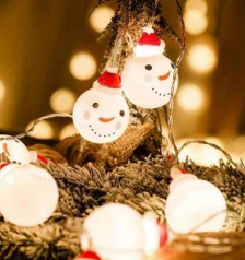 3D Decorative Snowman Head String Light (10L)(3m) - Alt View