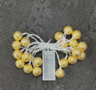 Battery Operated Round Bell String Lights (20L)(3M)(Yellow) - Alt View